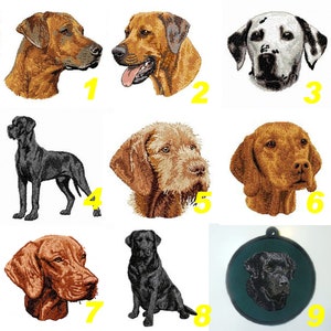 Ridgeback, Dalmatian, Great Dane, Great Dane, Vizzera, Labrador, embroidered patch, Christmas ornament, sew-on, by Team Numérik