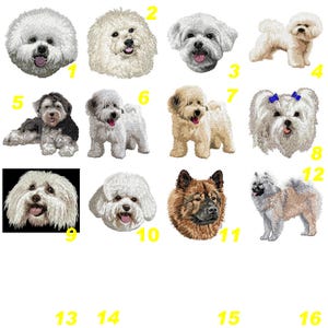 Bichon Frise, Maltese, Havanese, German Spitz, embroidered iron-on or sew-on patch, By Team Numérik