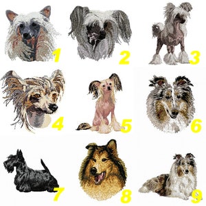 Toppa ricamata realistica, Chinese Crested Dog, Scottish Shetland Collie, da stirare o cucire, regalo per la mamma di un cane, di Team Numerik