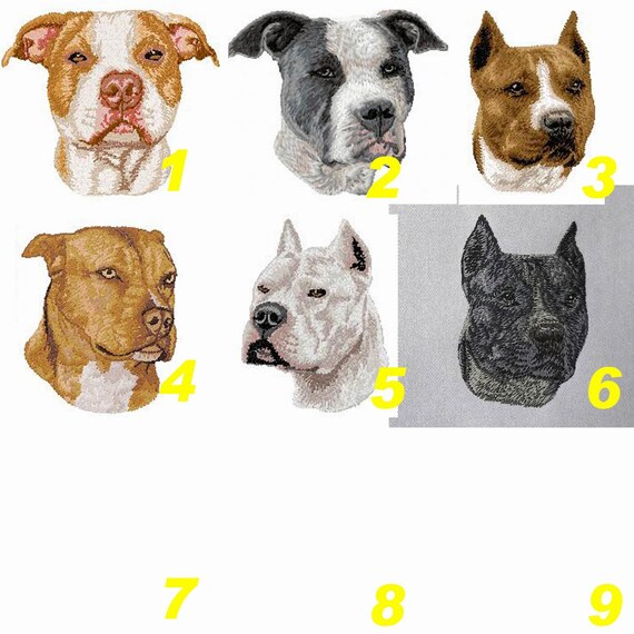 Pit Bull Embroidered Patch Pittbull Pitt Bull Pitbull Pittie Embroidered Patch Machine Embroidery Fusible Sewing K9 By Team Look