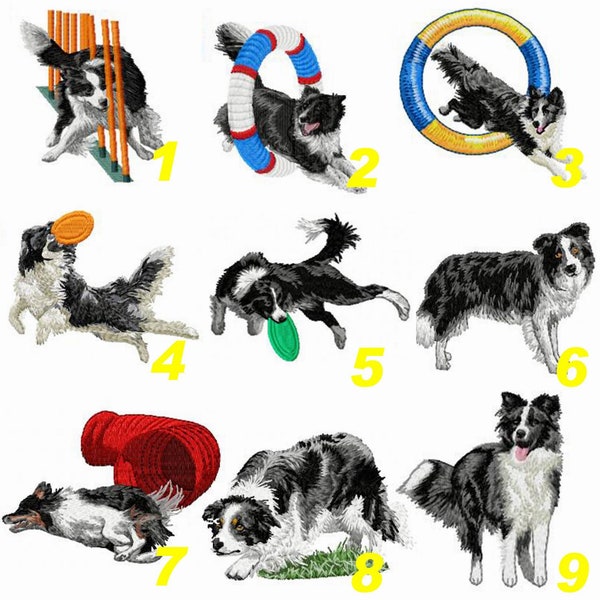 Border Collie Fabric Etsy