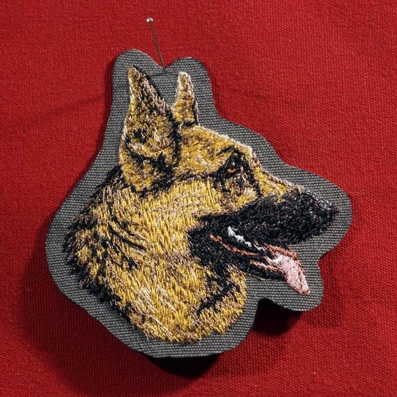 écusson Patch Brodé Berger Allemand Poils Longs Berger Allemand Broderie Machine Thermocollantchien De Travailk9by Team Numérik