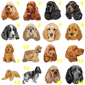 Cocker Spaniel embroidered patch, iron-on or sew-on, gift for cocker spaniel lovers, by Team Numérik