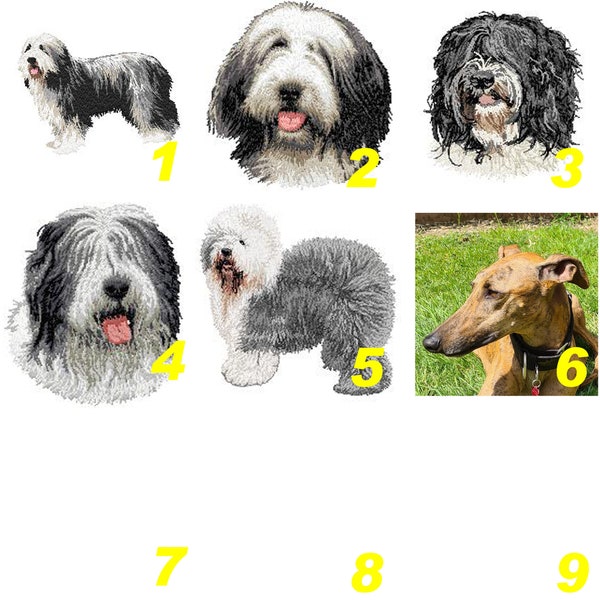 bearded collie,Schapendoes,Bobtail,bearded collie,écusson patch brodé thermocollant,à coudre,broderie machine,galgos K9,By Team Numerik