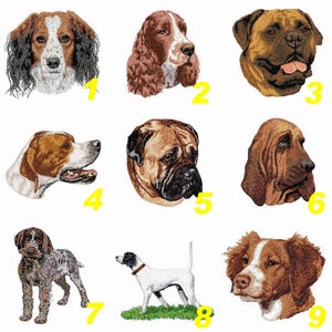 embroidered patch, Kooikerhondje, Brittany spaniel, English pointer, Bullmastiff, Welsh springer, Saint Hubert, bloodhound, By Team Numérik