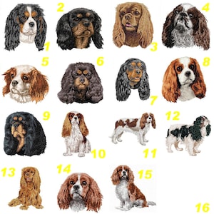Parche bordado de Cavalier King Charles Spaniel, CKC, raza de perro, rubí, blenheim, bordado a máquina, termoadhesivo, para coser, K9, por Team Numerik