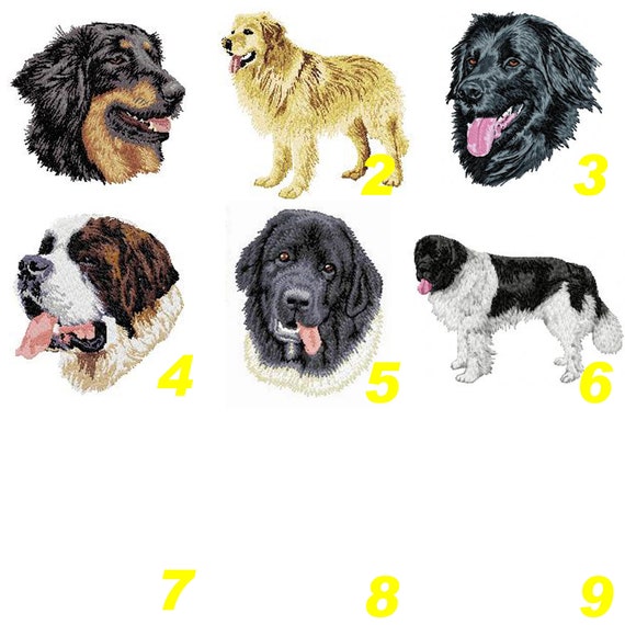 Hovawart Saint Bernard Landseer Embroidered Patch Crest Holy Bernard Machine Embroidery Thermostick Or Sewing By Team Numérik
