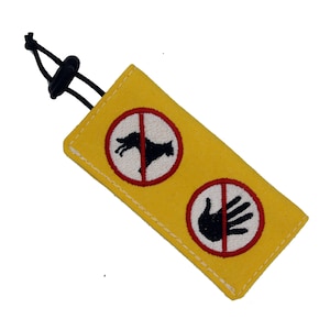 Mini Leash Sleeve 2 embroidered R/V pictograms / sleeve / envelope / sign for dog leash, do not pet, do not touch by team numérik