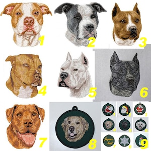 pit bull, embroidered badge, pittbull, pitt bull, pitbull, pittie, embroidered patch, christmas ball, christmas decoration, santa claus, K9, by team numérik