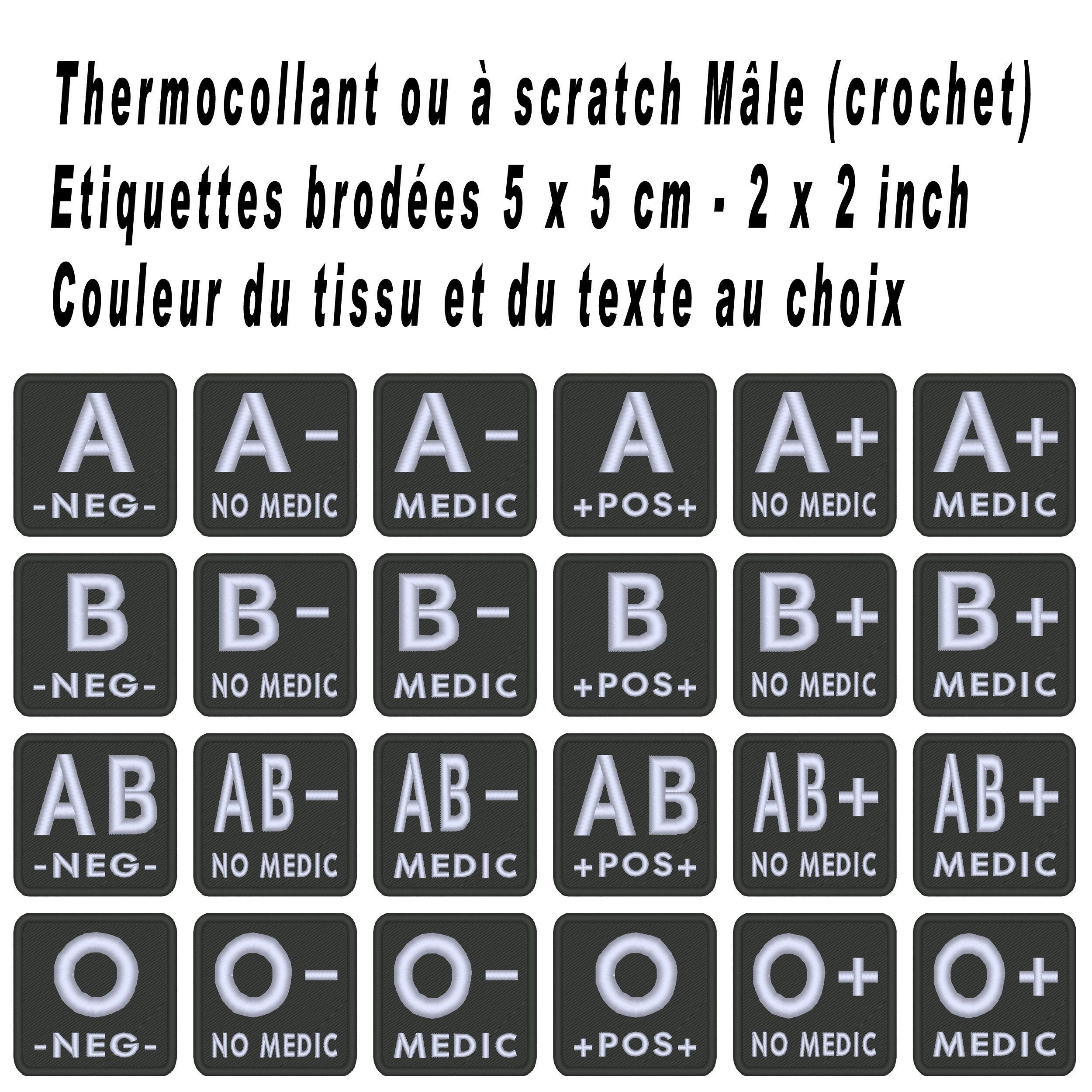 Écusson Thermocollant Groupe Sanguin Positif A+ - 60x40mm - Fabriqué En Allemagne