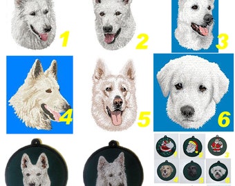 Écusson patch brodé,berger blanc suisse, berger canadien, broderie canine,broderie machine, thermocollant,à coudre, by team numérik