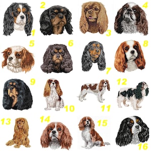 Cavalier King Charles Spaniel, CKC, embroidered patch, dog breed, ruby, blenheim, machine embroidery, iron-on, sew-on, K9, by Team Numerik