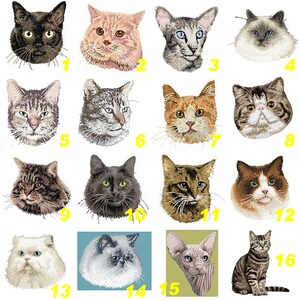 écusson brodé chat,  birman,lynx,ragdoll,écusson thermocollant,broderie machine, thermocollant,à coudre, by team numérik