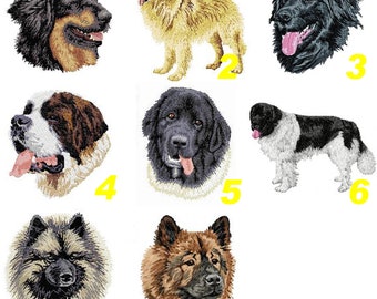 Hovawart, Bernhardiner, Landseer, Keeshond, Eurasier, Spitz, gesticktes Patch-Wappen, Maschinenstickerei, schmelzbar, von Team Numérik