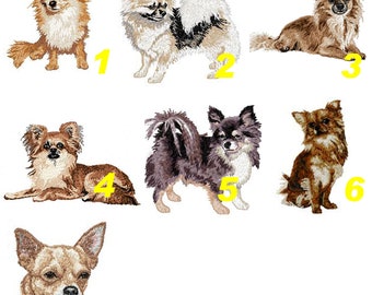 Chihuahua,écusson,patch brodé,race de chien,chihuahua poils longs,broderie machine,thermocollant,à coudre,K9,chihuahua mom,by team numérik