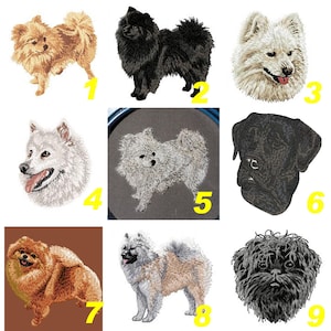 Spitz, embroidered patch, German Spitz, Pomeranian, Affenpinscher, Eurasier, dog embroidery, small dog embroidery, Team Numérik