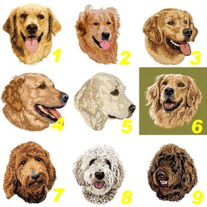 Golden Retriever, golden doodle, iron-on badge, embroidered patch, canine embroidery, iron-on, sew-on, K9, dad, team numérik