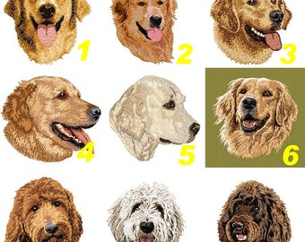 Golden Retriever, golden doodle, écusson thermocollant, patch brodé, broderie canine, thermocollant, à coudre ,K9, dad, team numérik