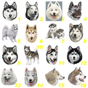 Siberian Husky, embroidered iron-on or sew-on patch, Malamute, Samoyed, Greenland Dog, Wolf, by recyclick
