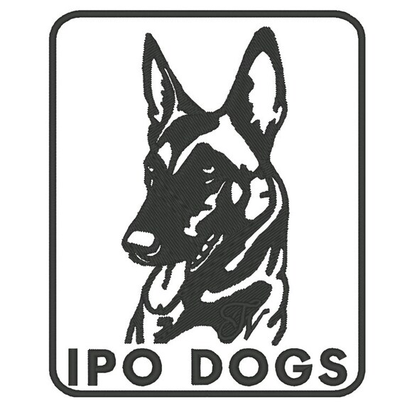 écusson Patch Brodé Race De Chien Berger Belge Malinois Ipo K9broderie Machine Thermocollantà Coudre By Team Numérik