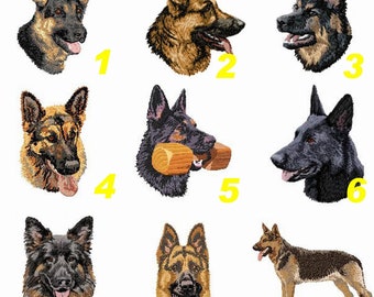 Badge, embroidered patch, long-haired German Shepherd, German Shepherd, machine embroidery, iron-on, working dog, K9, by team numérik