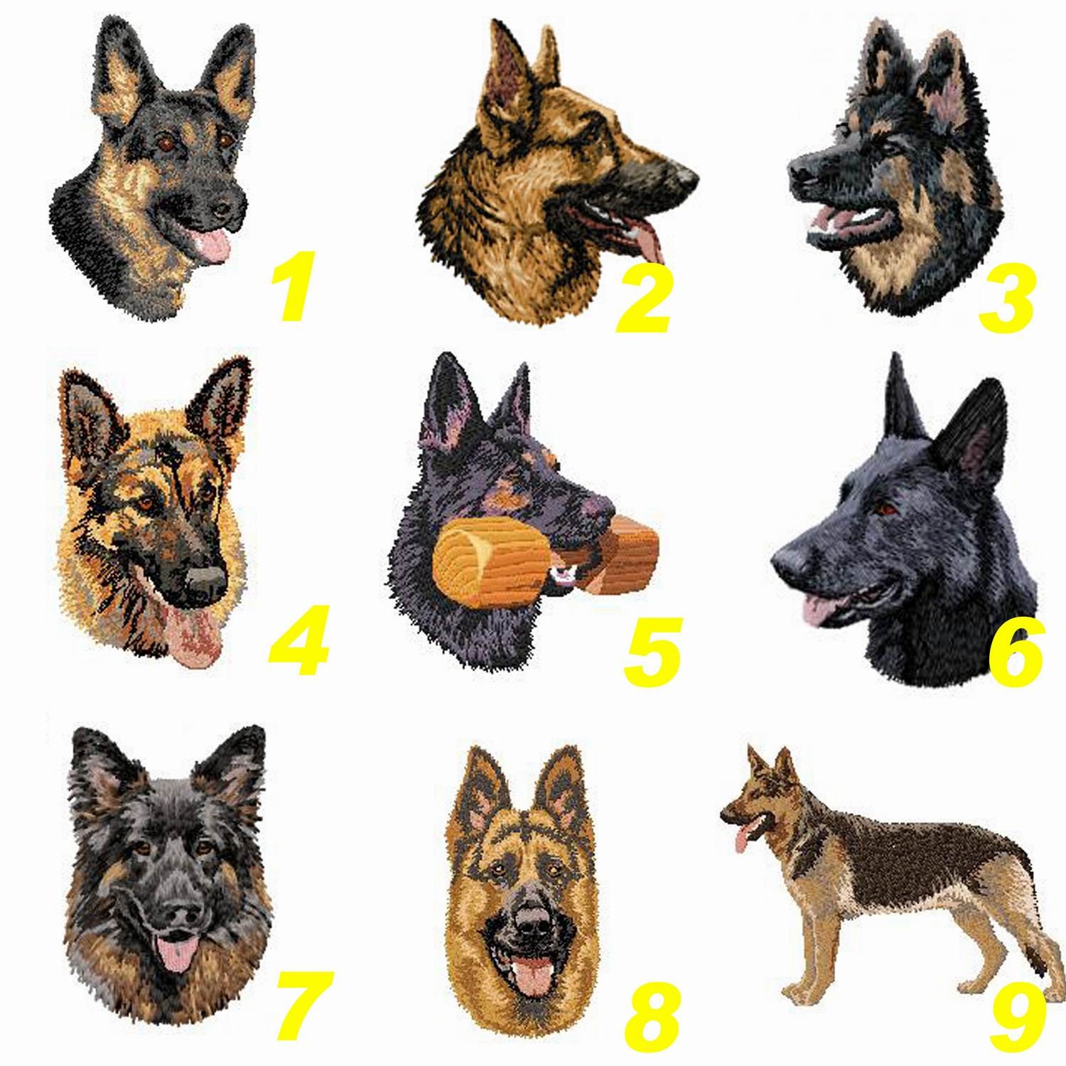 Patches 2.9" Tall Or Embroidered Hat Embroidered German Shepherd Dog 