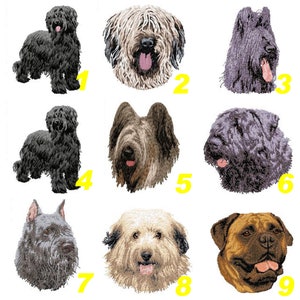 Briard, brie shepherd, crest, bouvier des flandres, Bullmastiff embroidered patch, machine embroidery, iron-on, sewing, K9, by Team Numérik