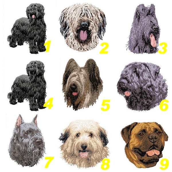 Briard, berger de brie,écusson, bouvier des flandres, Bullmastiff patch brodé,broderie machine, thermocollant,à coudre,K9, by Team Numérik