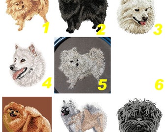 spitz, embroidered patch badge, German spitz, Pomeranian, affenpinscher, Eurasier, canine embroidery, small dog embroidery, Team Numérik
