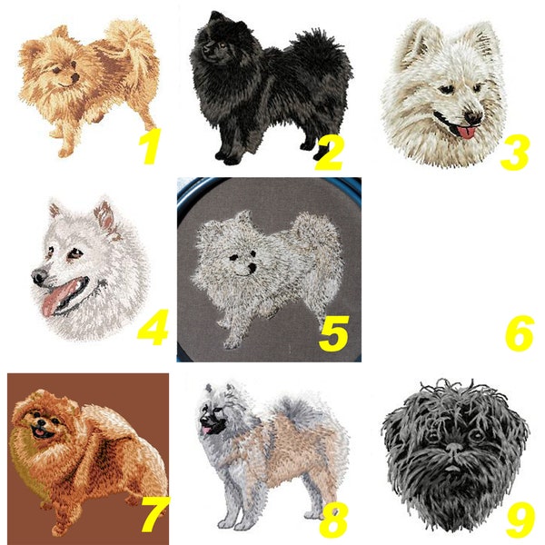 spitz,écusson patch brodé,spitz allemand,poméranien, affenpinscher, eurasier, broderie canine, broderie petit chien, Team Numérik