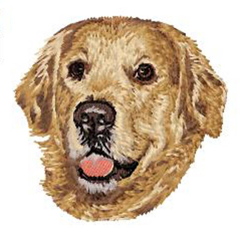 Golden Retriever embroidered coat of arms canine embroidery Etsy