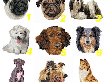 écusson patch brodé, carlin, pug, Shih Tzu, coton tulear, shetland, colley, Chien,broderie canine,broderie machine,By Team Numérik