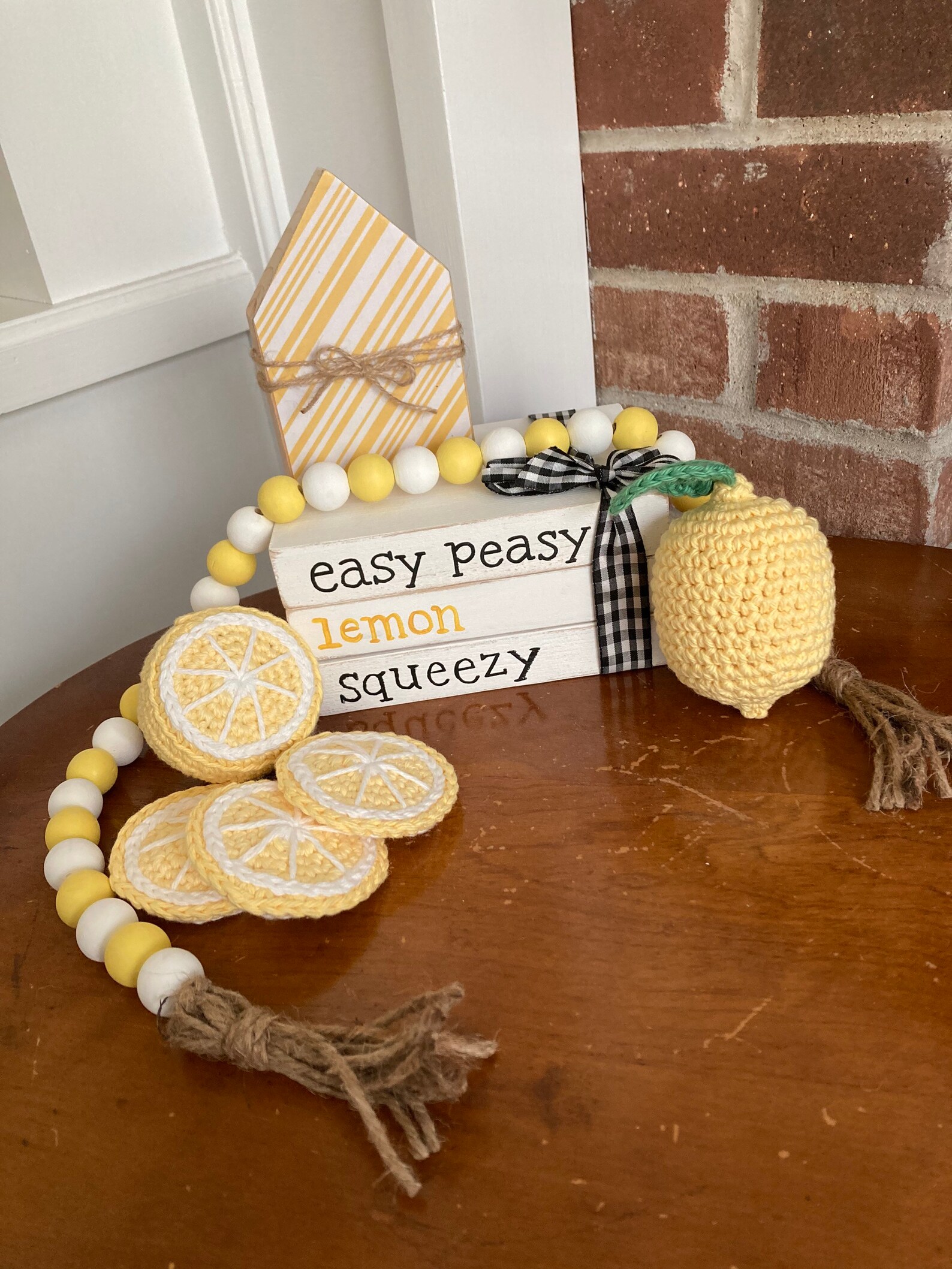 Lemon themed home decor set Etsy