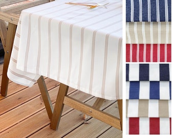 Waterproof garden tablecloth, striped outdoor tablecloth with umbrella hole, patio tablecloth, Express shipping