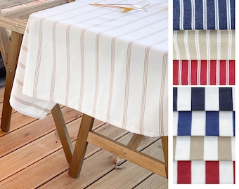 Waterproof garden tablecloth, striped outdoor tablecloth with umbrella hole, patio tablecloth, Express shipping