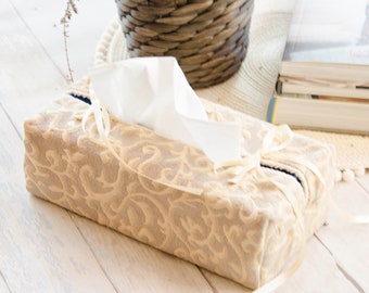 Elegant tissue box cover made of high quality tapestry fabric - house and office warming decor or a nice house warming gift
