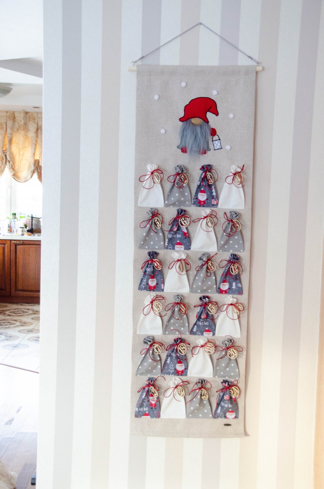 Christmas ADVENT CALENDAR With Gnome, Heirloom Quality Advent Calendar 