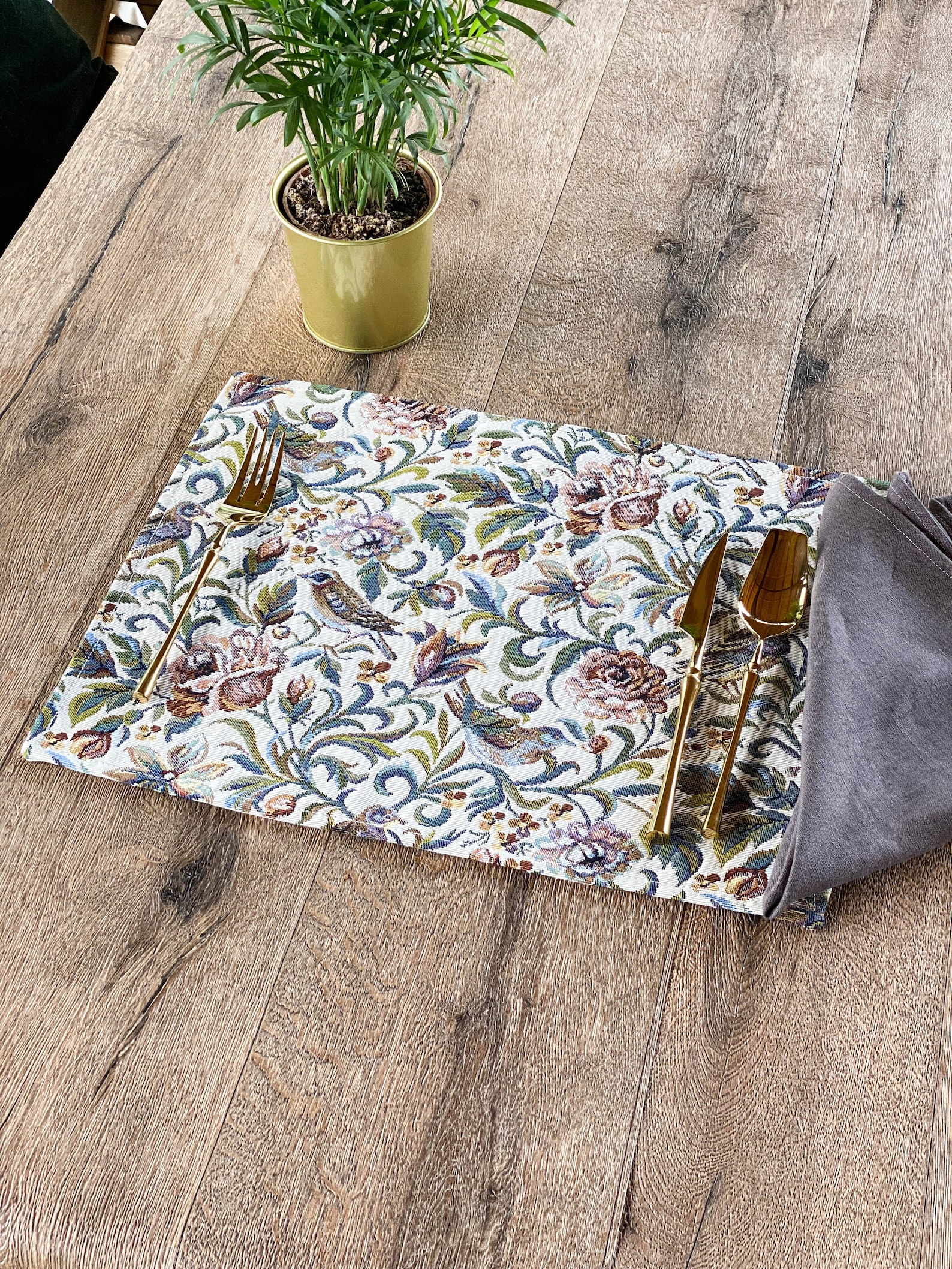 Classy Jacquard Placemats Dining Table Set Elegant Place Etsy
