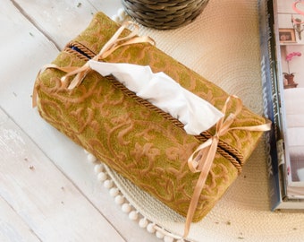 Tissue box cover made of high quality tapestry fabric - house and office warming decor or a nice house warming gift