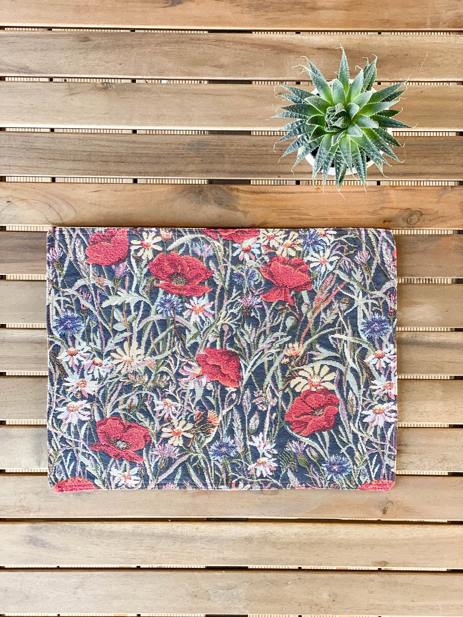 Botanical tapestry placemat washable floral outdoor placemat Etsy