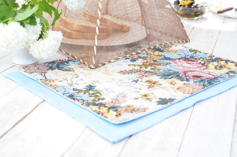 Tapestry placemats with roses botanical placemat floral Etsy