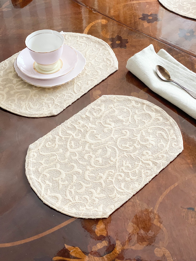 Round Oval Jacquard PLACEMAT Set Heavy Moroccan Placemats Etsy