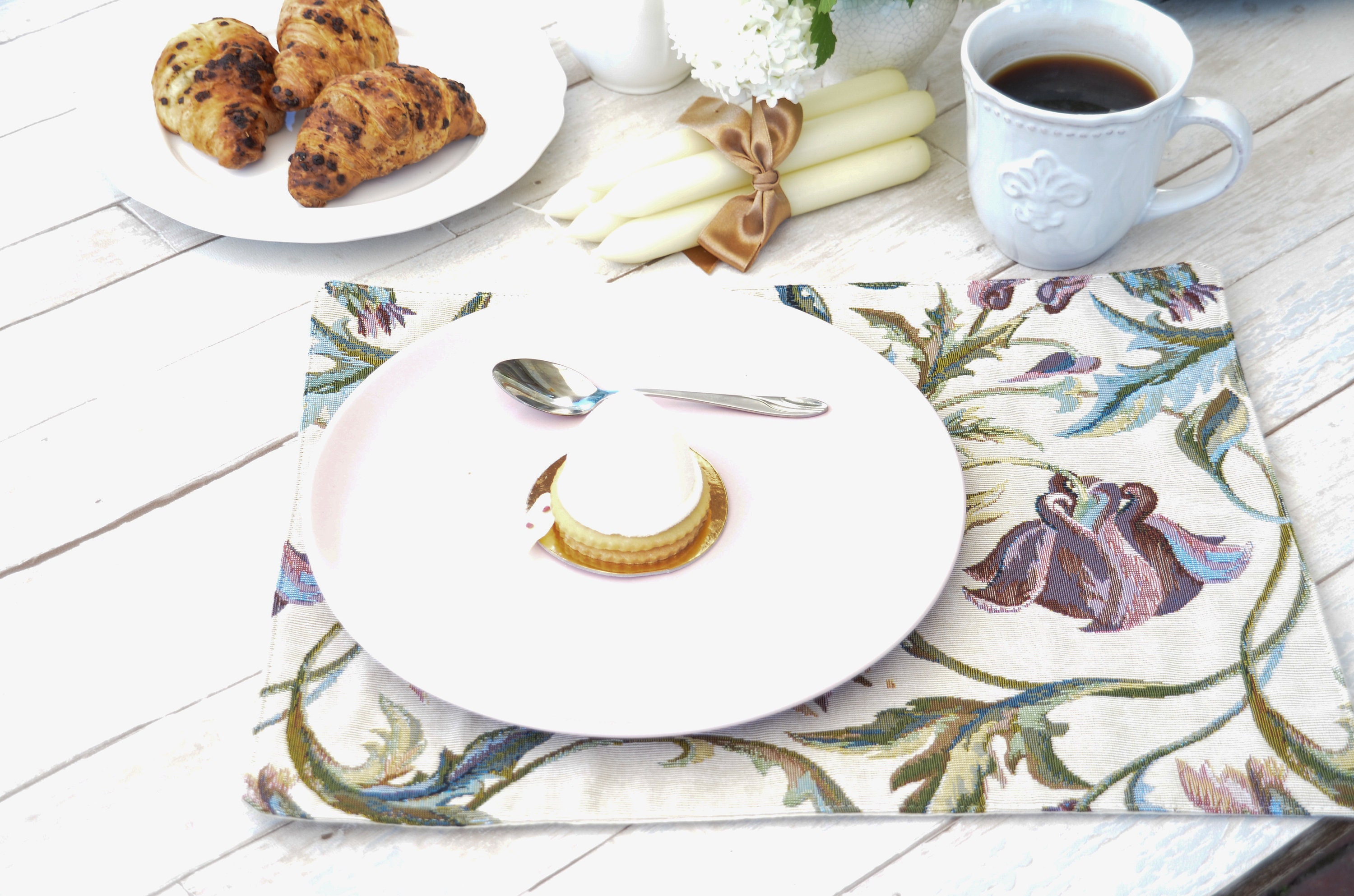 Botanical Heavy Placemats Set Washable Floral Dinner Etsy