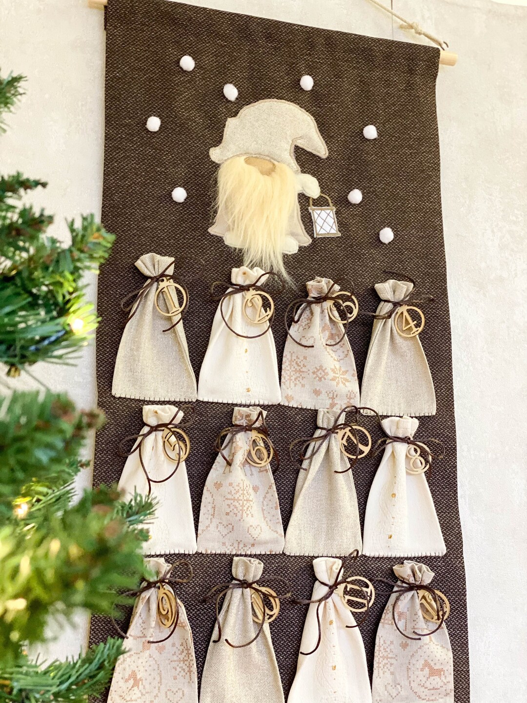 Refillable Gnome ADVENT CALENDAR , Fabric Advent Calendar for Christmas ...