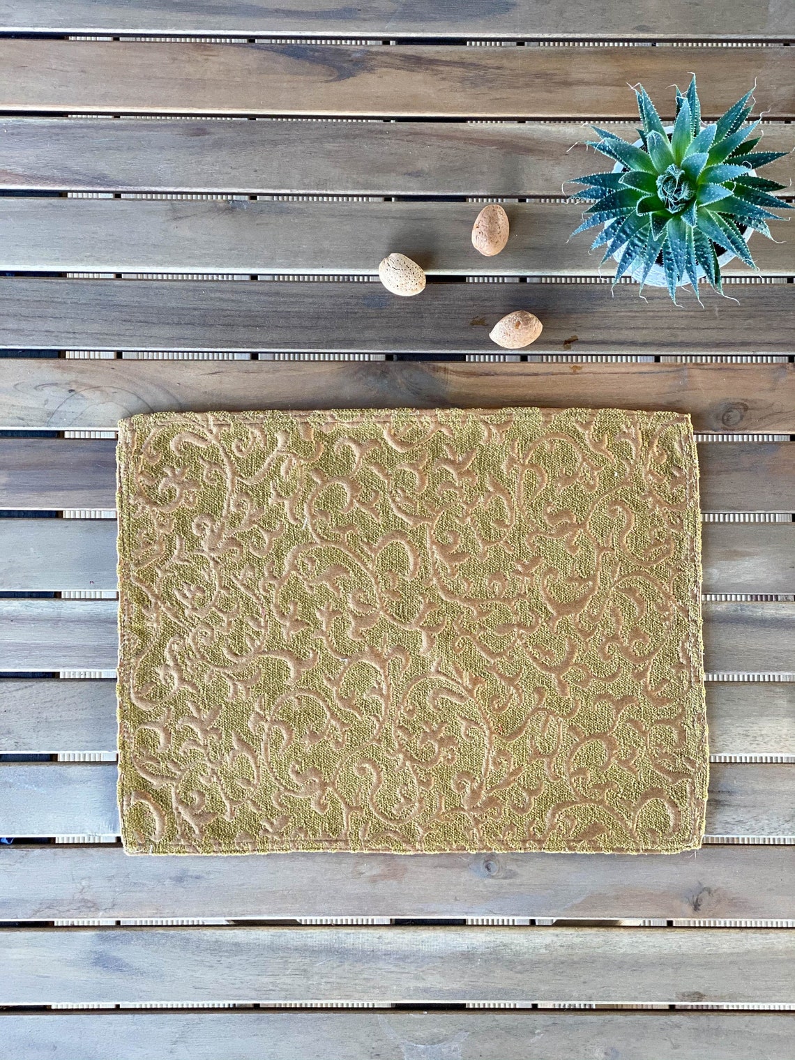Rustic tapestry placemats green Moroccan print placemats Etsy