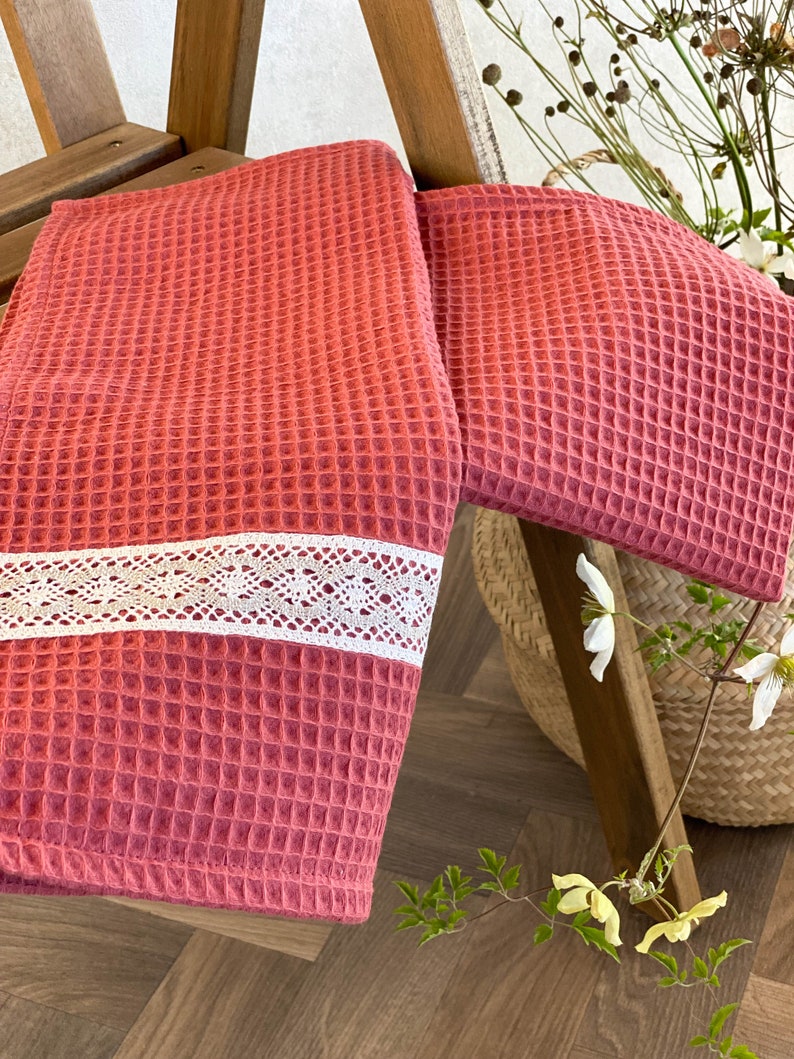 Royal Rose Waffle Cotton Hand Towel