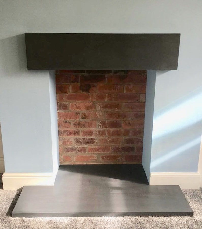 T Shaped Polished Concrete Hearth Etsy