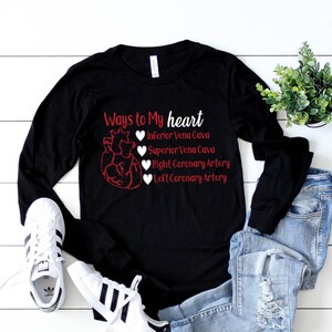 Nurse Shirts, Anatomical Heart, Anatomy Shirt, Nurse Gift Ideas, Nurse Practitioner, Registered Nurse, RN, LPN, Nursing Student, Nurse Black / White & Red
