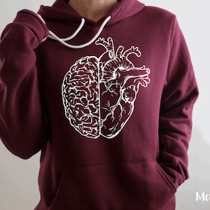 Nurse Hoodie, Nurse Sweatshirt, Nurse Gift, Nurse Graduation Gift, Anatomical Heart, Anatomical Brain, Nursing Student, RN, Heart Hoodie