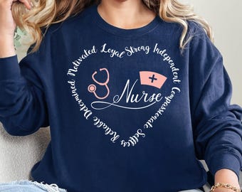 Nurse Sweatshirt Crewneck, Nursing Student RN Graduation Gift, Appreciation Pullover, Stethoscope Appreciation Jacket